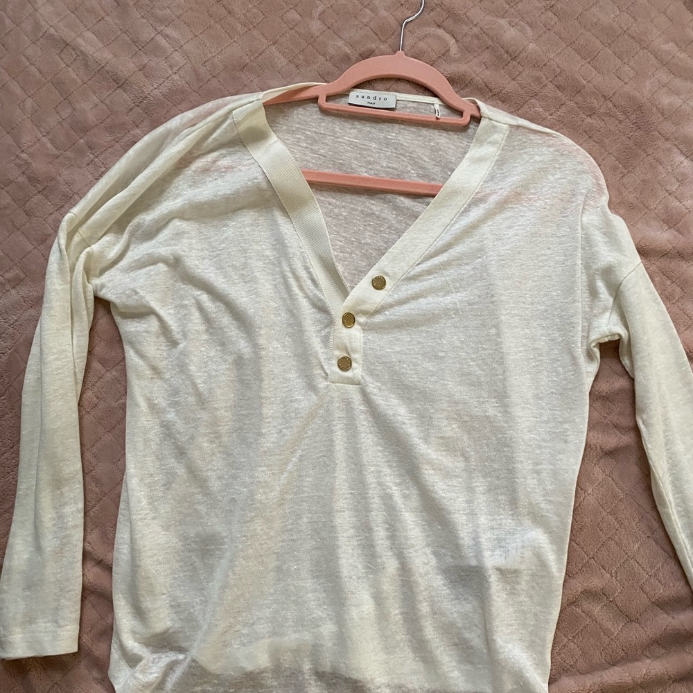 Sandro linen top size 1